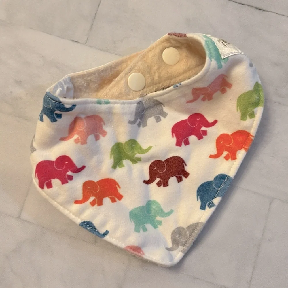 Lucky Palm Tree Organic Cotton Elephant Print Baby Bandana